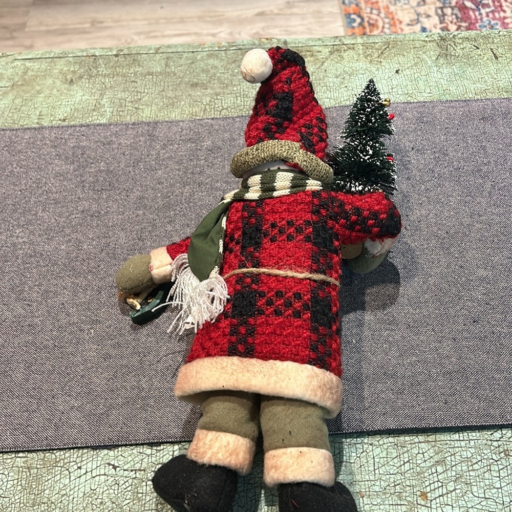 Cloth Santa Snowman with Tree - standing leaner - Picture 3 of 5